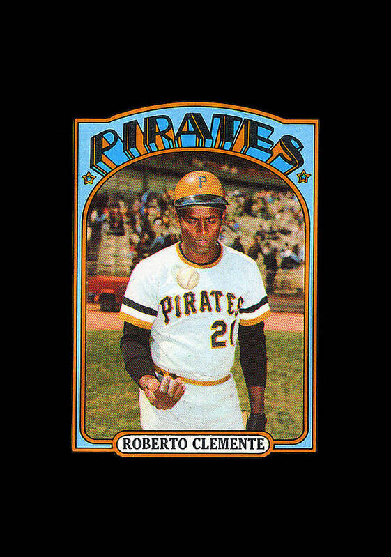 Roberto Clemente baseball card sticker poster