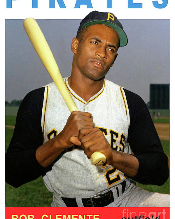 Roberto Clemente, Pirates, outfield, baseball card Poster by Thomas Pollart  - Pixels