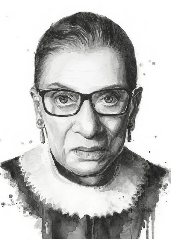 Ruth Bader Ginsburg Poster featuring the painting Ruth Bader Ginsburg by Olga Shvartsur