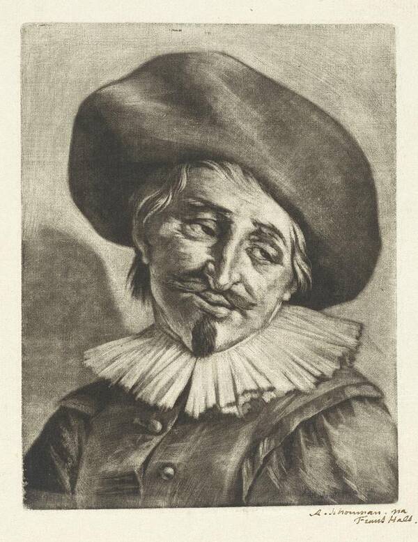 Vintage Poster featuring the painting Sad man, Aert Schouman, after Frans Hals, 1720 by MotionAge Designs
