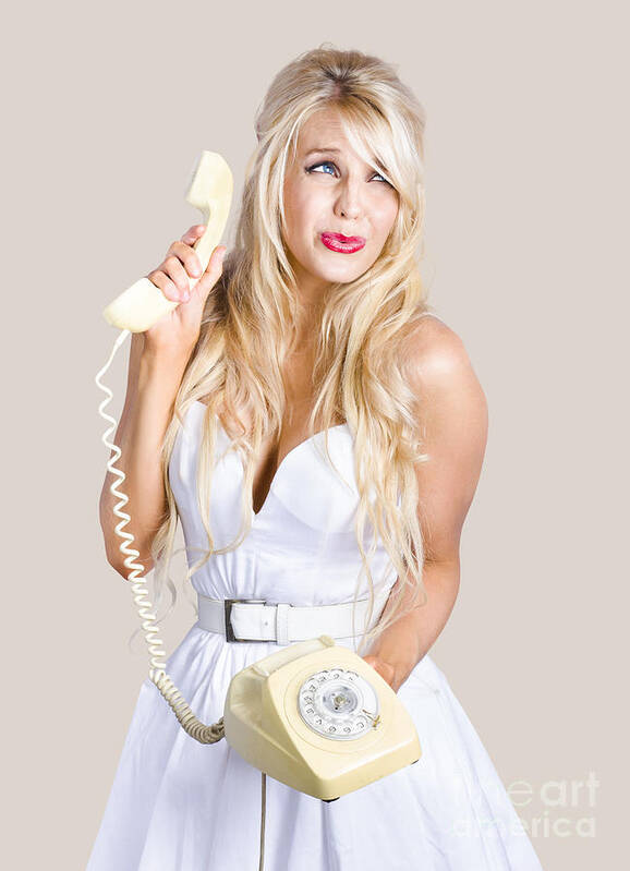 Reception Poster featuring the photograph Pinup help desk operator by Jorgo Photography
