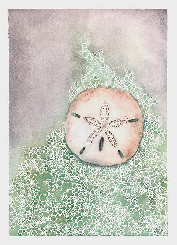 Sand Dollar Poster featuring the painting Sand Dollar by Hilda Wagner