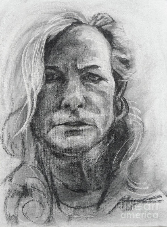 Self Portrait Poster featuring the drawing Self Portrait, 2015 by PJ Kirk