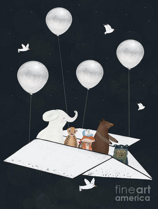 Childrens Poster featuring the painting Sky Gliders by Bri Buckley