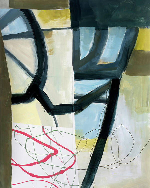 Abstract Art Poster featuring the painting Slow Leak #3 by Jane Davies