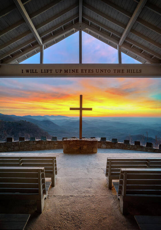 Pretty Place Chapel Poster featuring the photograph South Carolina Pretty Place Chapel Sunrise Embraced by Dave Allen