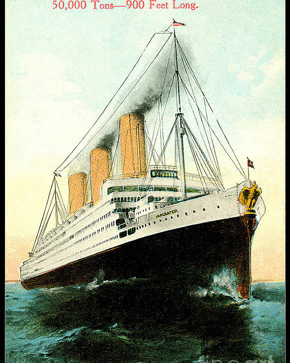 S/s Imperator Poster featuring the painting SS Imperator Hamburg America Line	 by Unknown