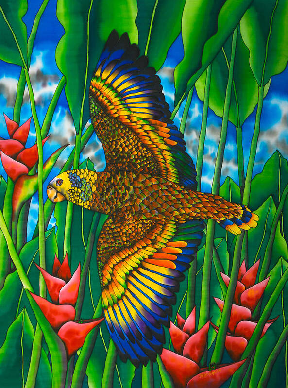 Bird Poster featuring the painting St. Vincent Amazon by Daniel Jean-Baptiste