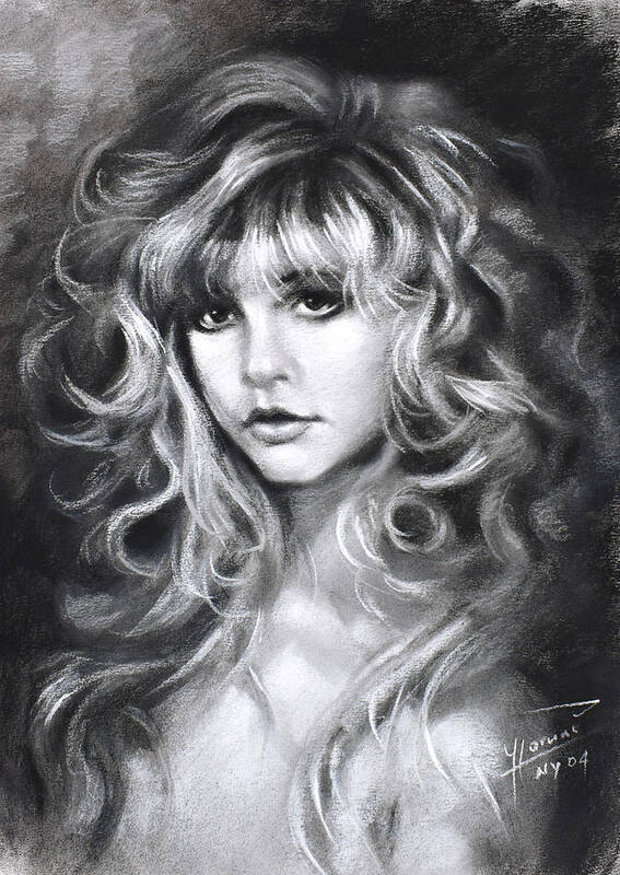 Stevie Nicks Poster featuring the drawing Stevie Nicks by Ylli Haruni