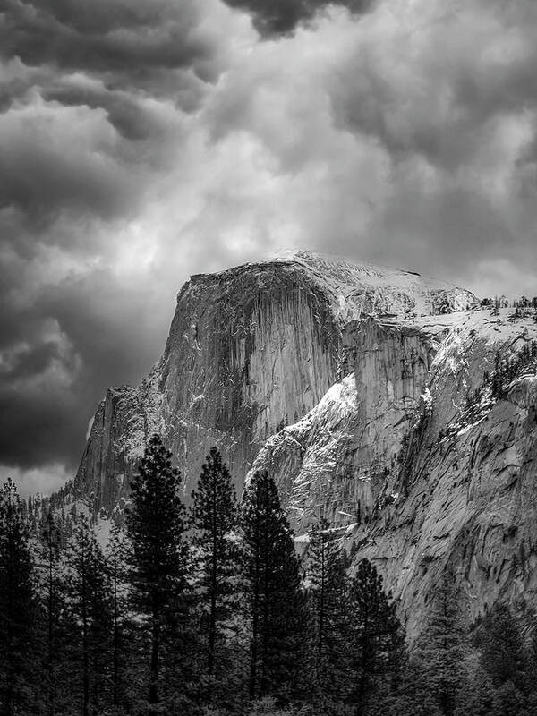 Landscape Poster featuring the photograph Stormy Half Dome by Romeo Victor