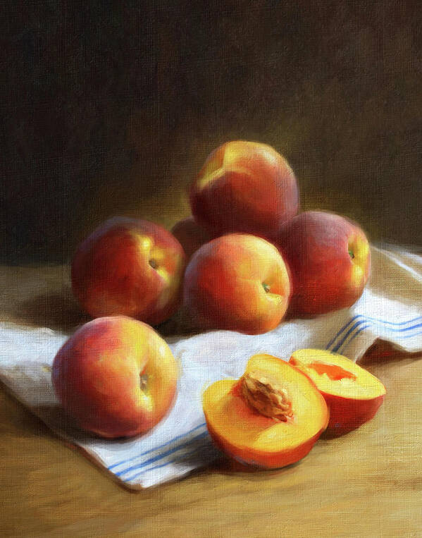 Peaches Poster featuring the painting Summer Peaches by Robert Papp