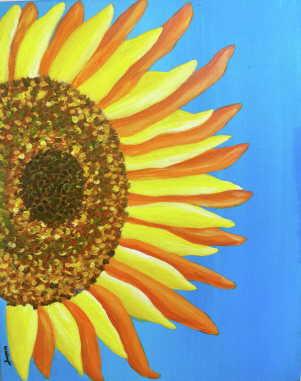 Sunflower Poster featuring the painting Sunflower One by Christina Wedberg