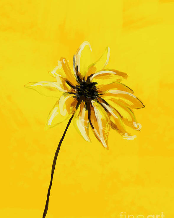 Sunflower Poster featuring the painting Sunny Sunflower by Go Van Kampen