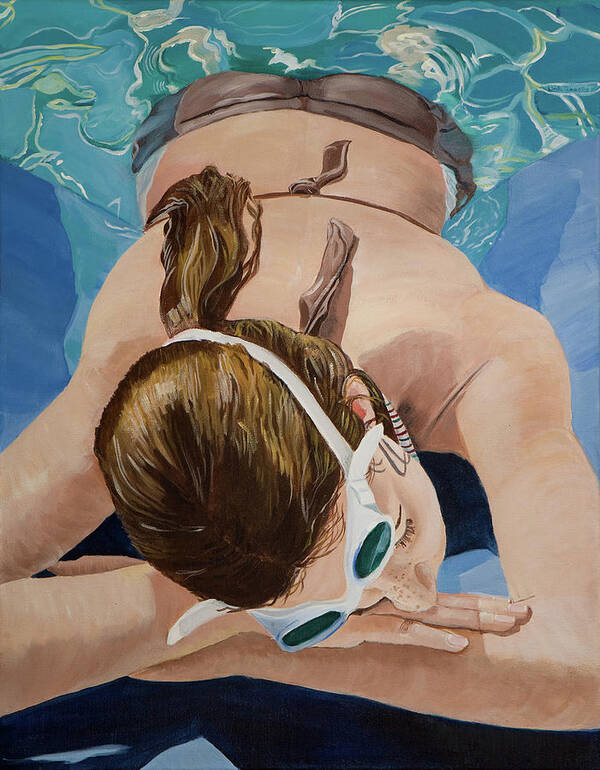 Swimming Suit Poster featuring the painting Sweet Summer by Linda Queally