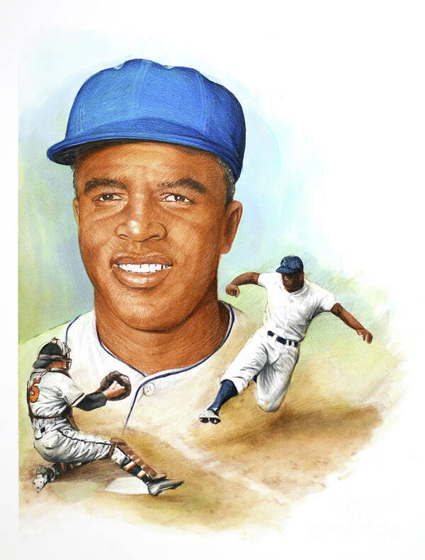 The 1940s - Jackie Robinson Poster by Paul and Chris Calle - Wind