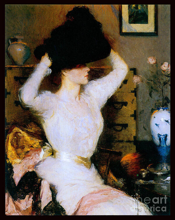 Benson Poster featuring the painting The Black Hat 1904 by Frank Benson