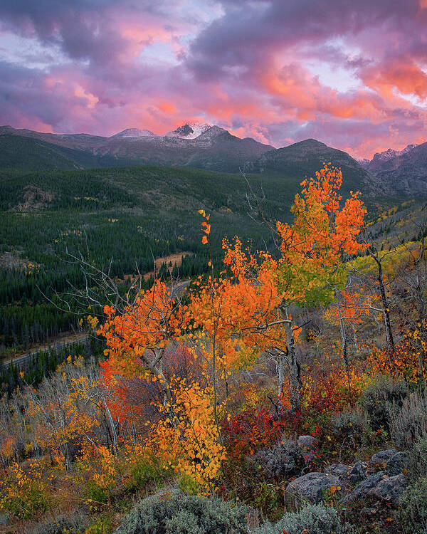 Longs Poster featuring the photograph The End of Autumn - Rocky Mountain National Park by Aaron Spong
