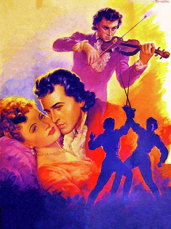 Magic Poster featuring the painting ''The Magic Bow'', 1946,movie poster painting by Anselmo Ballester by Stars on Art