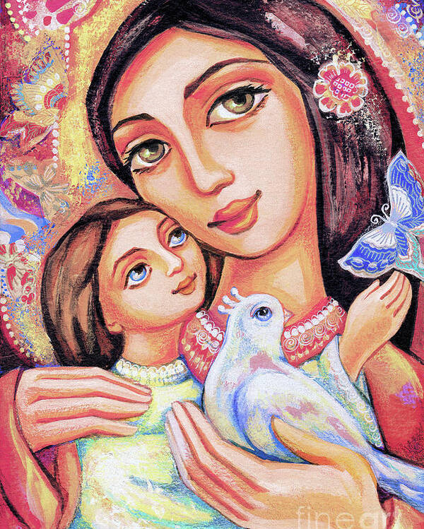 Mother And Child Poster featuring the painting The Miracle of Love by Eva Campbell