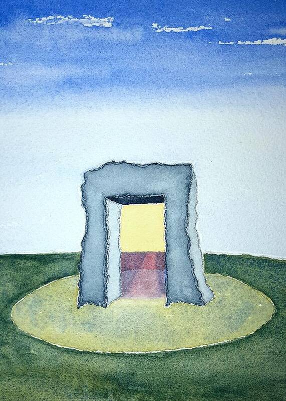 Watercolor Poster featuring the painting The Portal by John Klobucher