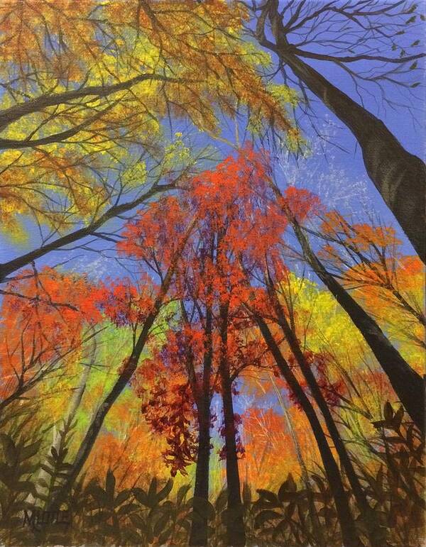 Trees Poster featuring the painting The Sky's The Limit by Marlene Little