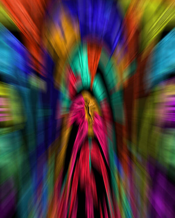 Abstract Poster featuring the digital art The Time Tunnel in Living Color - Abstract by Ronald Mills
