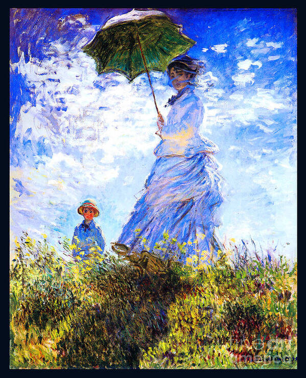 Claude Monet Poster featuring the painting The Walk Lady with a Parasol 1875 by Claude Monet