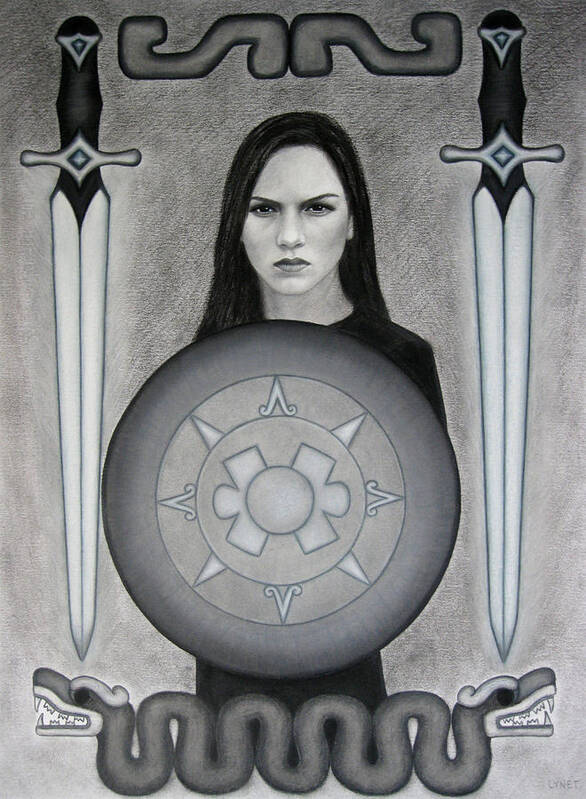 Warrior Poster featuring the drawing The Warrior by Lynet McDonald