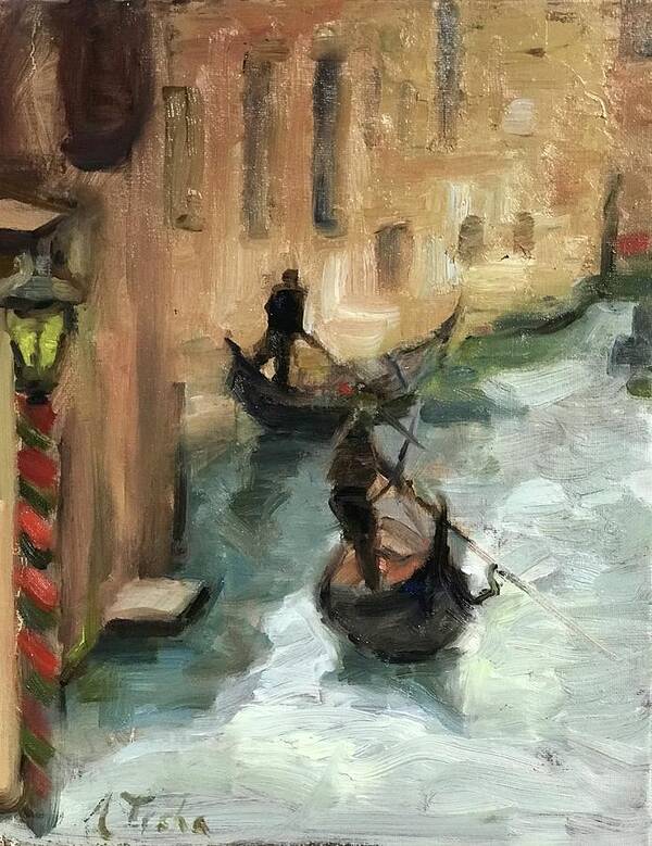 Venice Poster featuring the painting Peaceful times 2 by Ashlee Trcka