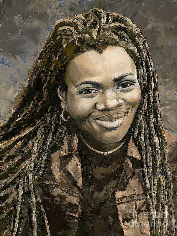 Tracy Chapman Poster featuring the painting Tracy Chapman, 2020 by PJ Kirk