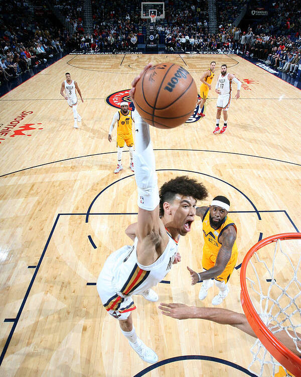 Jaxson Hayes Poster featuring the photograph Utah Jazz v New Orleans Pelicans by Layne Murdoch Jr.