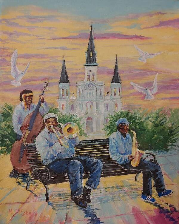 New Orleans Poster featuring the painting When the Saints Go Marching In--St Lewis Cathedral by ML McCormick