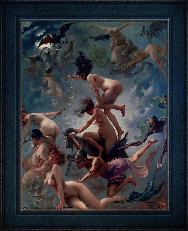 Witches Going To Their Sabbath Poster featuring the painting Witches Going To Their Sabbath by Luis Ricardo Falero Old Masters Classical Art Reproduction by Rolando Burbon