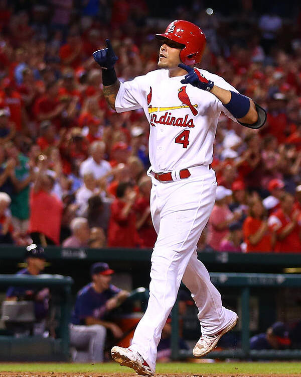 St. Louis Cardinals Poster featuring the photograph Yadier Molina by Dilip Vishwanat