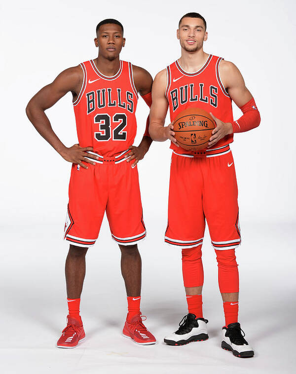 Media Day Poster featuring the photograph Zach Lavine and Kris Dunn by Randy Belice