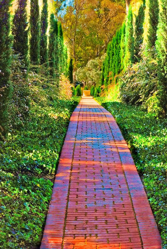 Path Poster featuring the photograph Brick Path by Joseph Hollingsworth
