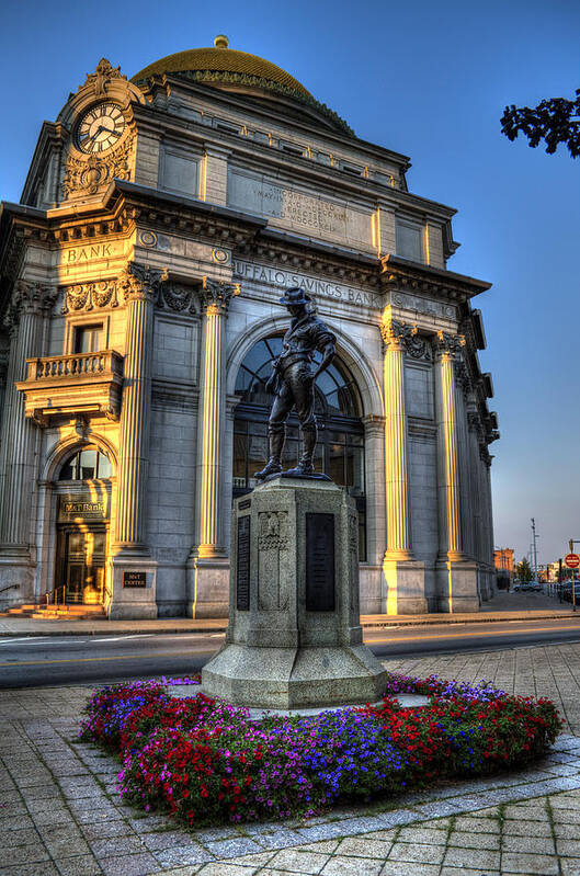 Buffalo Poster featuring the photograph Buffalo Savings Bank by Deborah Ritch