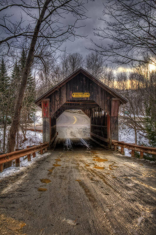 Vermont Covered Bridge Poster featuring the photograph Emily's Bridge - Stowe Vermont by Joann Vitali