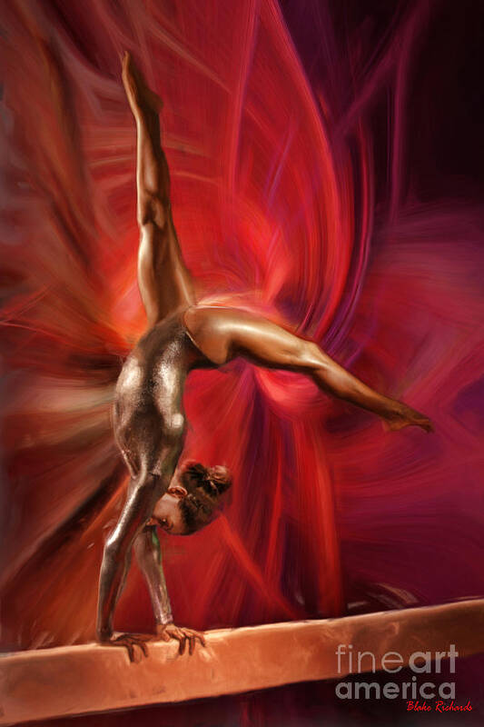Gabby Douglas Poster featuring the photograph Gabby Douglas Gymnasts by Blake Richards