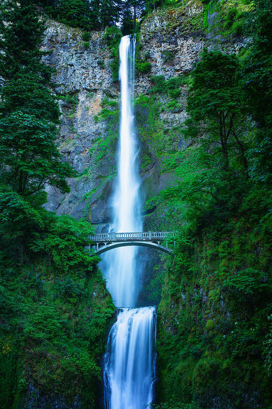 Canon Poster featuring the photograph Multnomah Falls by Thomas Hall