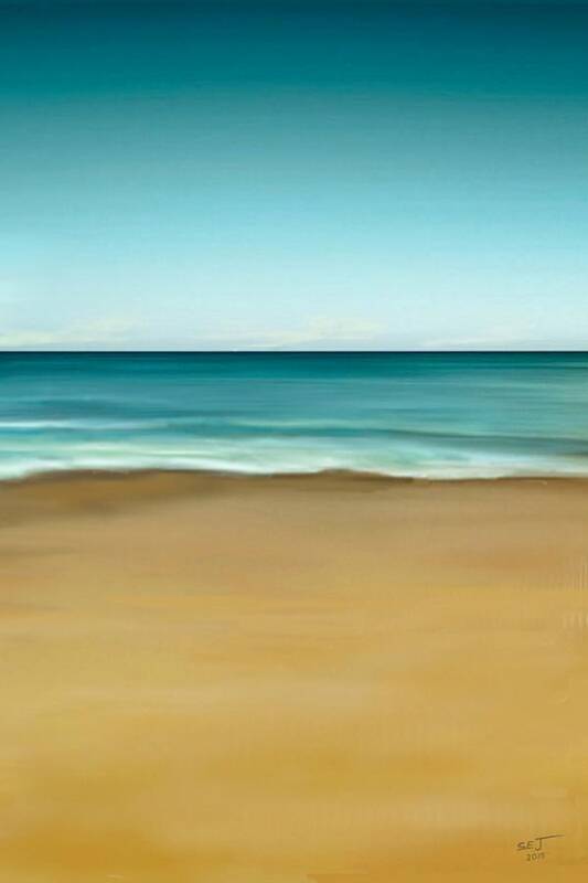 Abstract Poster featuring the painting Semi Abstract Beach Panel Three by Stephen Jorgensen