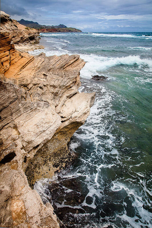 Kauai Poster featuring the photograph Stormy Cliffs 6 by Tim Newton