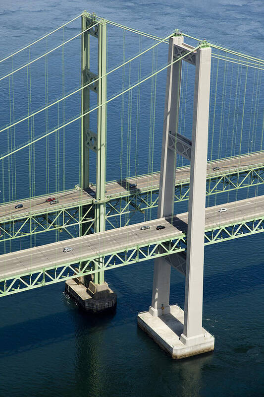 America Poster featuring the photograph Tacoma Narrows Bridge, Tacoma by Andrew Buchanan/SLP