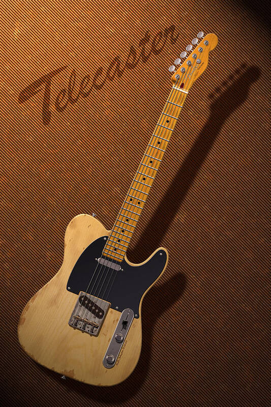 Telecaster Poster featuring the digital art Telecaster by WB Johnston