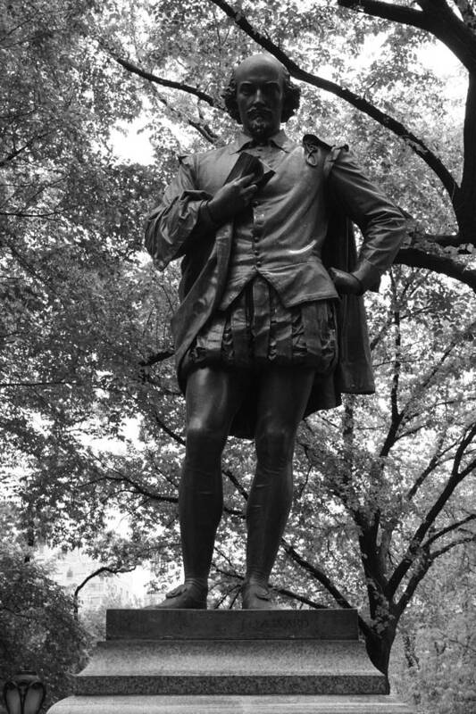 Statue Poster featuring the photograph Shakespeare in the Park #1 by Christopher J Kirby