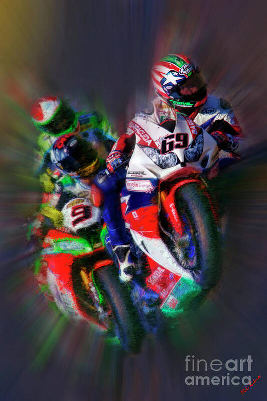 2016 Fim Superbike Nicky Hayden Poster featuring the photograph FIM Superbike Nicky Hayden Leads The Way by Blake Richards