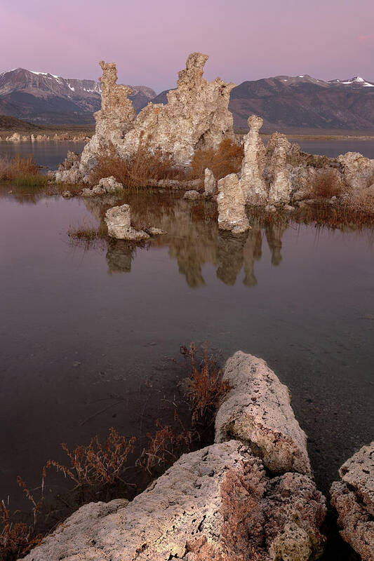 California Poster featuring the photograph Tufa and Mountains by Francesco Emanuele Carucci