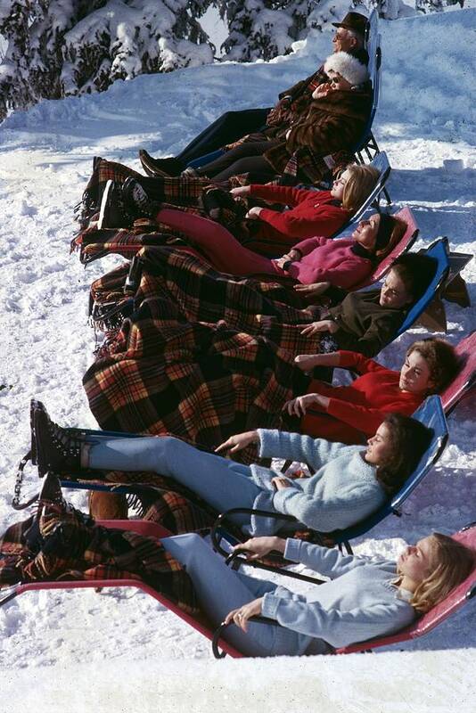 Gstaad Poster featuring the photograph Winter Suntans #1 by Slim Aarons