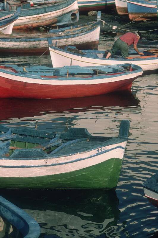 People Poster featuring the photograph Fishing Boats by Slim Aarons