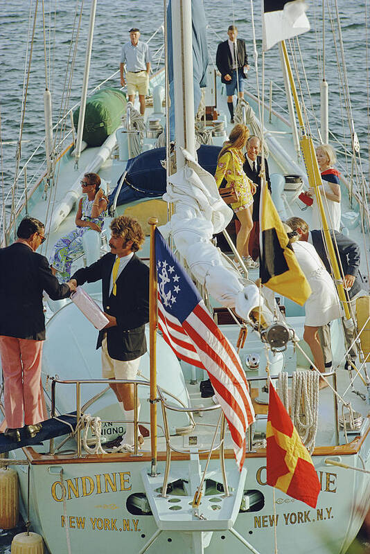 People Poster featuring the photograph Party In Bermuda by Slim Aarons